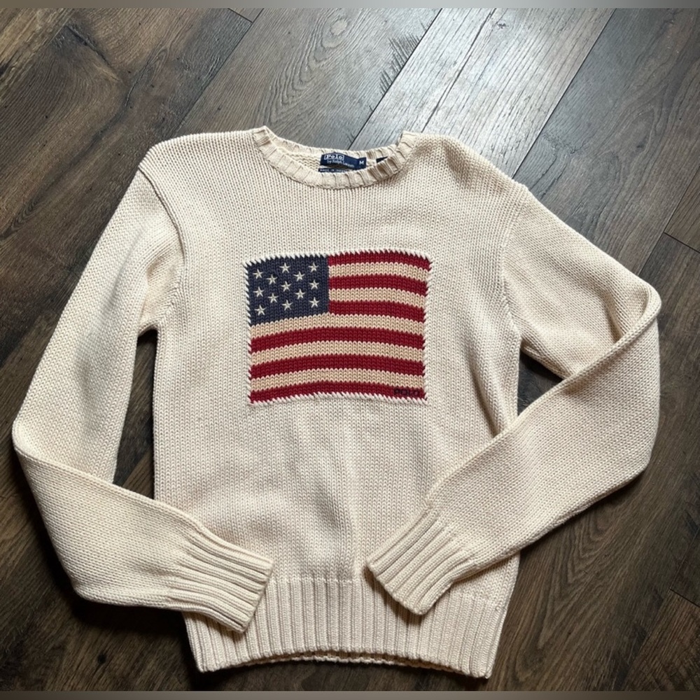 Vintage polo Ralph Lauren flag sweater M
